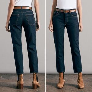 Rag & Bone Nina High-Rise Cigarette Slim Straight Jeans Rinse Wash Size 28 NEW